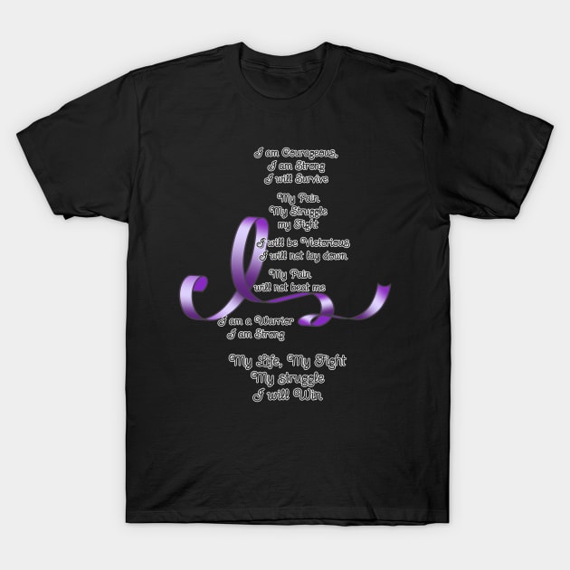 Purple Ribbon Awareness Poem T-Shirt by AlondraHanley